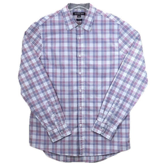 Michael Kors Other - Michael Kors Classic Fit Dres Shirt Men L Plaid Button Down Long Sleeve Casual